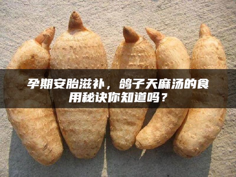 孕期安胎滋补，鸽子天麻汤的食用秘诀你知道吗？