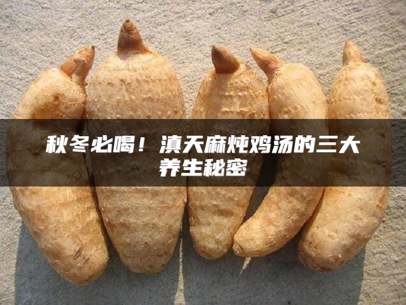 秋冬必喝！滇天麻炖鸡汤的三大养生秘密